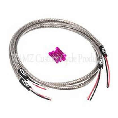 NAMZ Turn Signal Harness 36in. (SS Braided & Clear Coated - For Switch Housing Mounted Signals) NTSH-3602 NTSH-3602 Photo - Primary