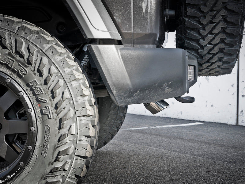 aFe MACH Force-Xp Axle-Back Exhaust System w/Polished Tip 18-20 Jeep Wrangler L4-2.0T / V6-3.6L 49-48070-1P 49-48070-1P Photo - Mounted