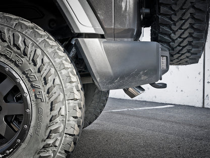 aFe MACH Force-Xp Axle-Back Exhaust System w/Polished Tip 18-20 Jeep Wrangler L4-2.0T / V6-3.6L 49-48070-1P 49-48070-1P Photo - Mounted