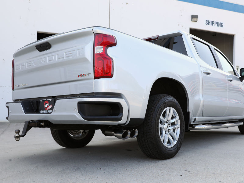 aFe Rebel XD Series 3 IN 304 Stainless Steel DPF-Back Exhaust w/Dual Polished Tips 49-34145-P 49-34145-P Photo - Mounted