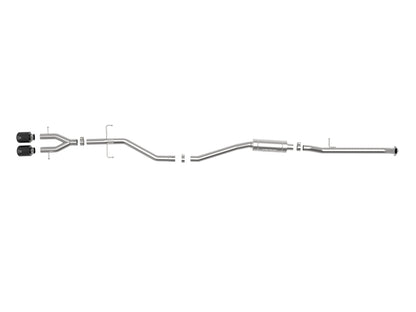 aFe Takeda 2.5in 304SS Cat-Back Exhaust System 17-20 Honda Civic SI Coupe L4-1.5L (t) - Black Tip 49-36620-B 49-36620-B Photo - Unmounted