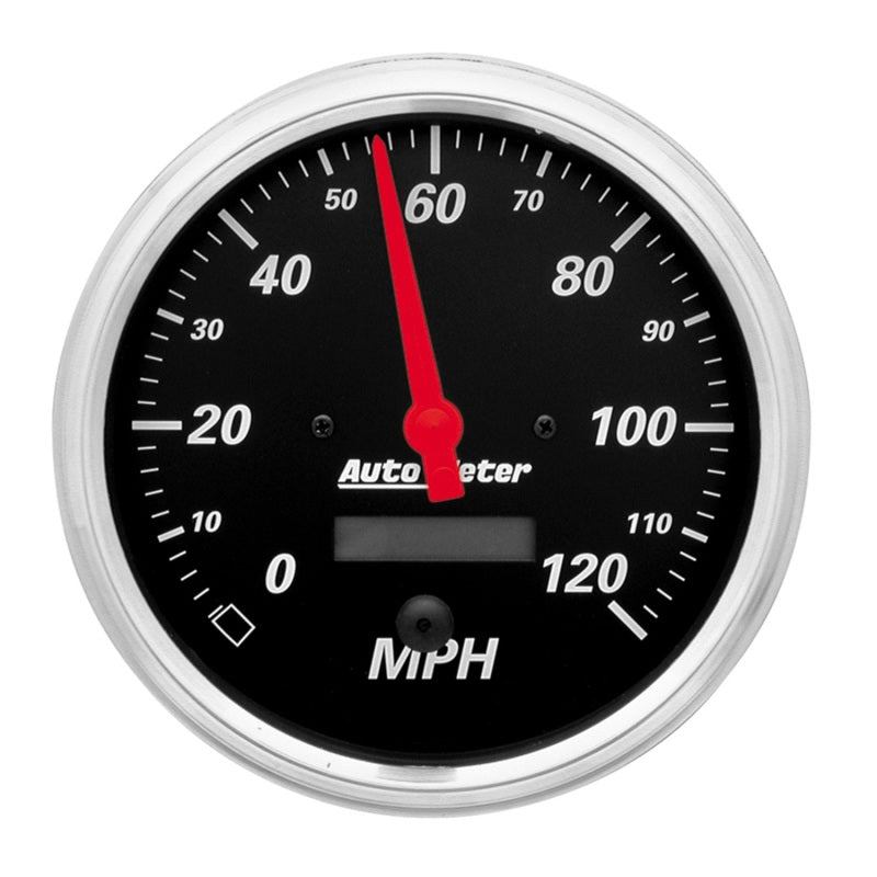 Autometer Gauge, Speedometer, 5", 120mph, Elec. Prog. w/Lcd Odo, Designer Black 1489 Photo - Primary