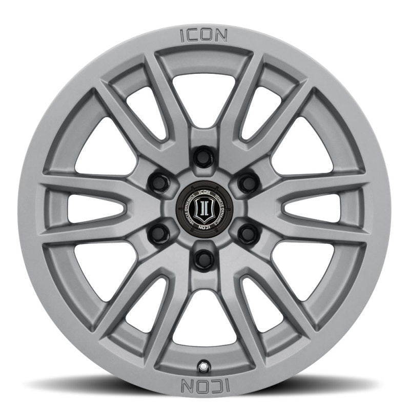 ICON Vector 6 17x8.5 6x120 0mm Offset 4.75in BS 67mm Bore Titanium Wheel 2417859447TT 2417859447TT Photo - Close Up