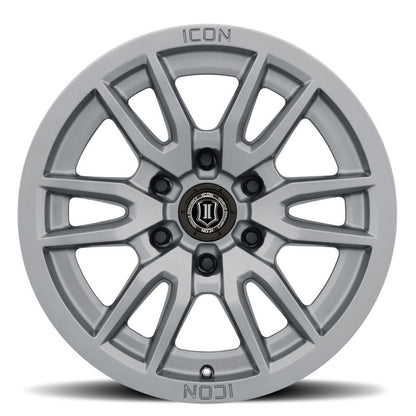 ICON Vector 6 17x8.5 6x120 0mm Offset 4.75in BS 67mm Bore Titanium Wheel 2417859447TT 2417859447TT Photo - Close Up