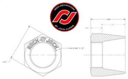 RockJock RockNut Kit Nut and Bung 1 1/4in LH Thread RJ-576200-102 RJ-576200-102 Technical Drawing