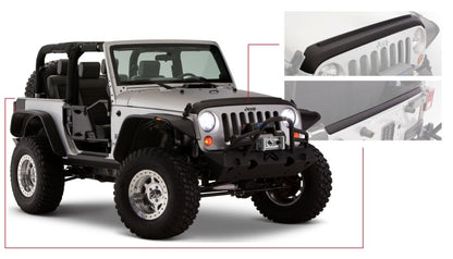 Bushwacker 07-18 Jeep Wrangler Trail Armor Hood and Tailgate Protector Excl Power Dome Hood - Black 14013 14013 Photo - Primary