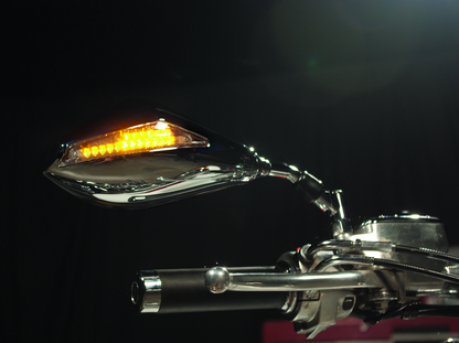 BikeMaster Universal Mirror with Integrated Turn Signals 10mm - Pair - Chrome 600298 600298 User 1