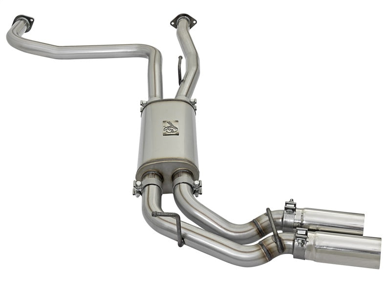 aFe Rebel Series 3in Stainless Steel Cat-Back Exhaust System w/Polished Ti 49-46124-P Photo - Unmounted