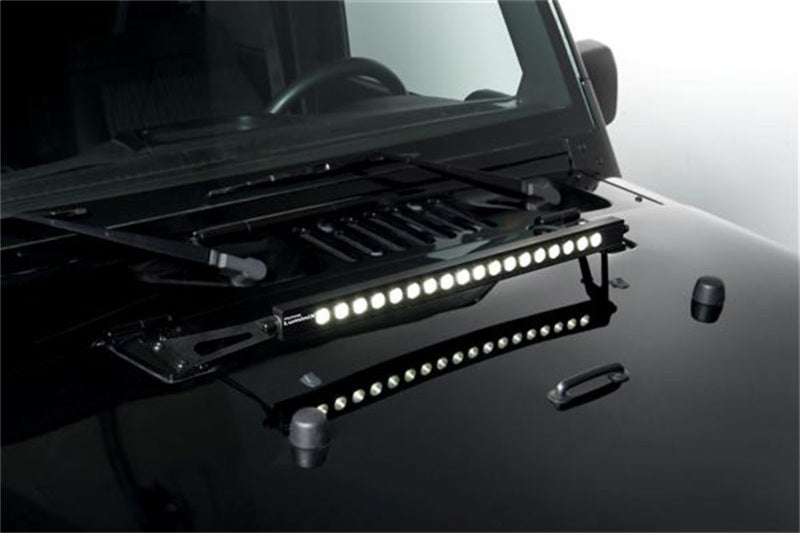 Putco 2007-2017, Jeep Wrangler JK - 20" LIGHT BAR HOOD BRACKET 2285 Photo - Mounted