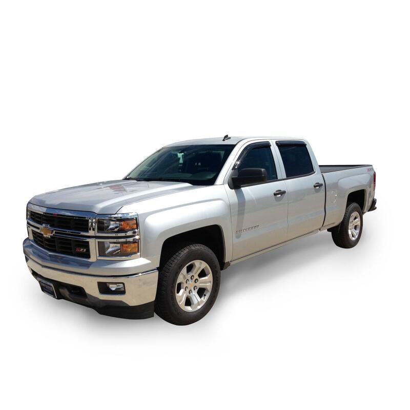 Westin 2014-2018 Chevy Silverado 1500 Crew Cab Wade Slim Wind Deflector 4pc - Smoke 72-31484 72-31484 Photo - Mounted