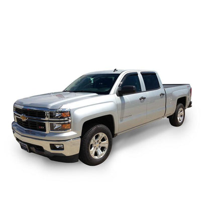 Westin 2014-2018 Chevy Silverado 1500 Crew Cab Wade Slim Wind Deflector 4pc - Smoke 72-31484 72-31484 Photo - Mounted