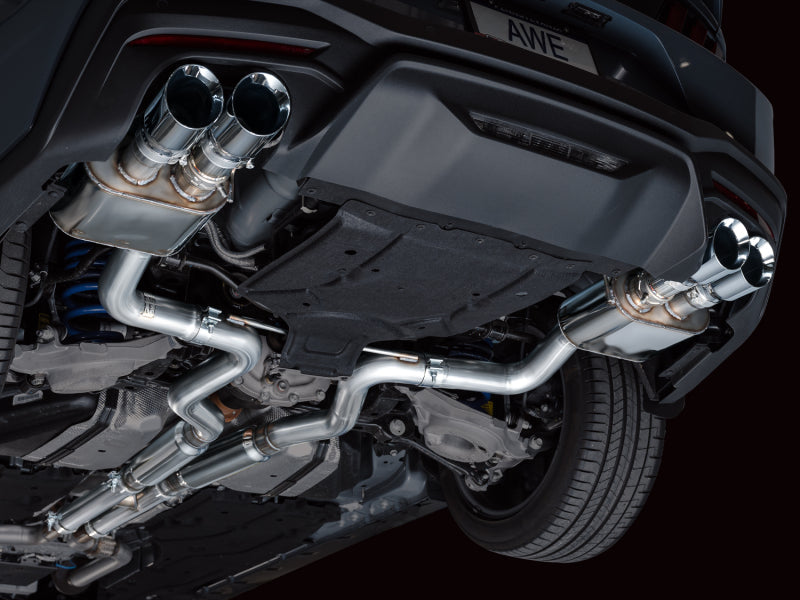 AWE Tuning AWE 2024 Ford Mustang GT Fastback S650 RWD SwitchPath Catback Exhaust w/ Quad Chrome Silver Tips 3025-42650 3025-42650 Photo - Mounted