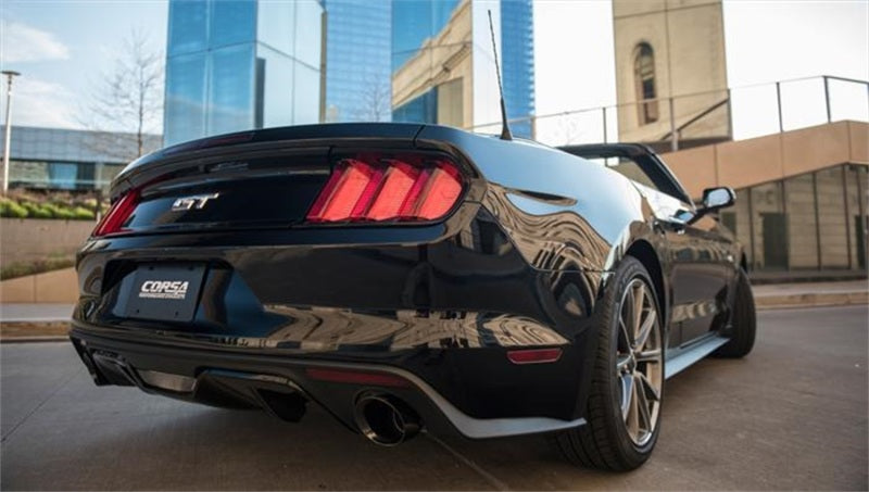 Corsa Performance 15-16 Ford Mustang GT Convertible 5.0L V8 Black Sport Cat-Back Dual 14341BLK Photo - Mounted