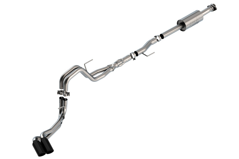 Borla F-150 2021 5.0L 4dr CC SB EC STB Lariat/KR/Platnm/LTD 3/2.25 DSE Cat-Back ATAK Black CHR Tips 140875BC 140875BC Photo - Primary