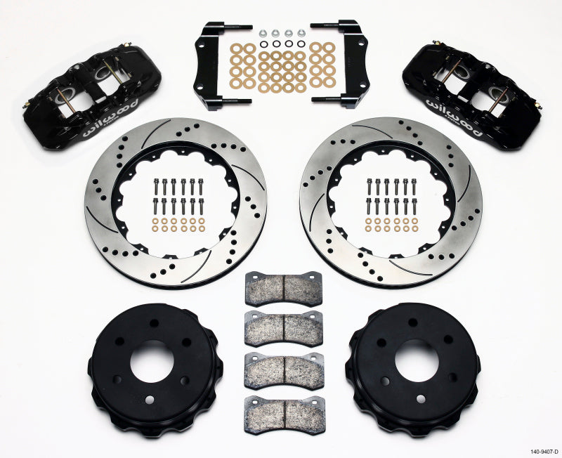 Wilwood AERO4 RearTruck Kit, 14.25", Drilled, 1999-2010 140-9407-D Photo - Primary