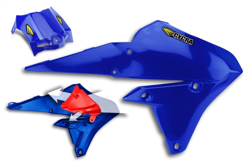 Cycra 15-19 Yamaha WR250F Powerflow Radiator Shrouds OEM Blue 1CYC-1778-62