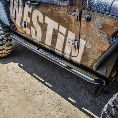 Westin 18-23 Jeep Wrangler JL Unlimited 4dr Rock Slider - Textured Black 42-14065 42-14065 Photo - Mounted