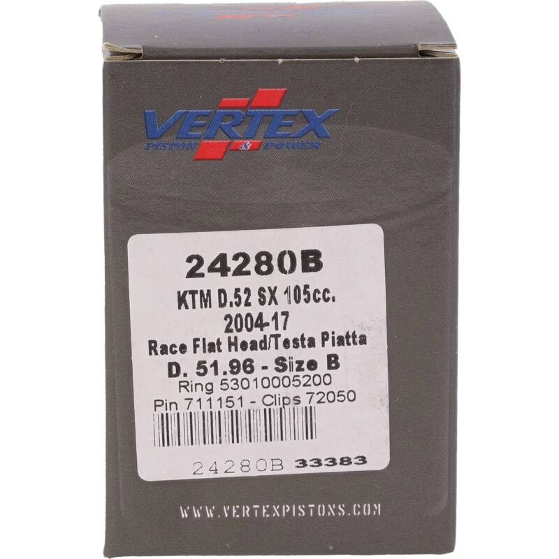 Vertex Pistons Vertex Piston 04-11 KTM 105 SX 105cc Cast Race Piston Kit 24280B 24280B Photo - Primary