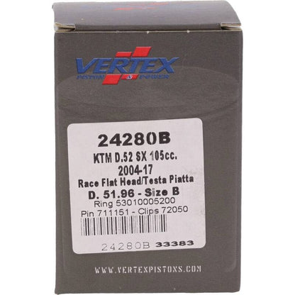 Vertex Pistons Vertex Piston 04-11 KTM 105 SX 105cc Cast Race Piston Kit 24280B 24280B Photo - Primary