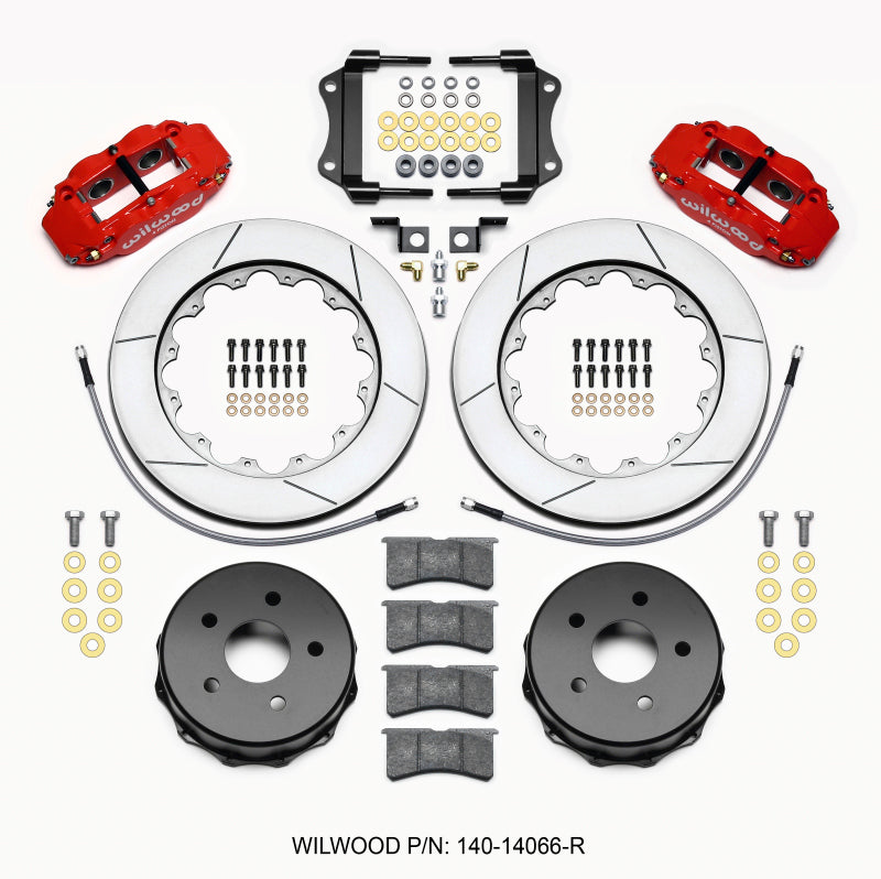 Wilwood Narrow Superlite 4R Rear Kit 14.00in Red 2007-up Jeep JK w/Lines 140-14066-R 140-14066-R Photo - Primary