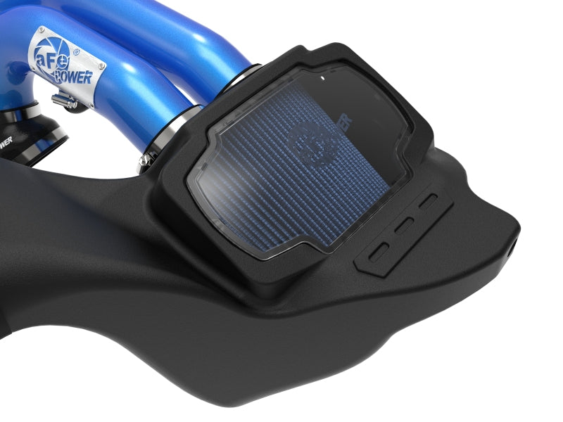 aFe 21-22 Ford F-150 Raptor V6-3.5L(tt) Momentum XP Cold Air Intake System - Blue w/ Pro 5R Filter 50-30072RL 50-30072RL Photo - Close Up