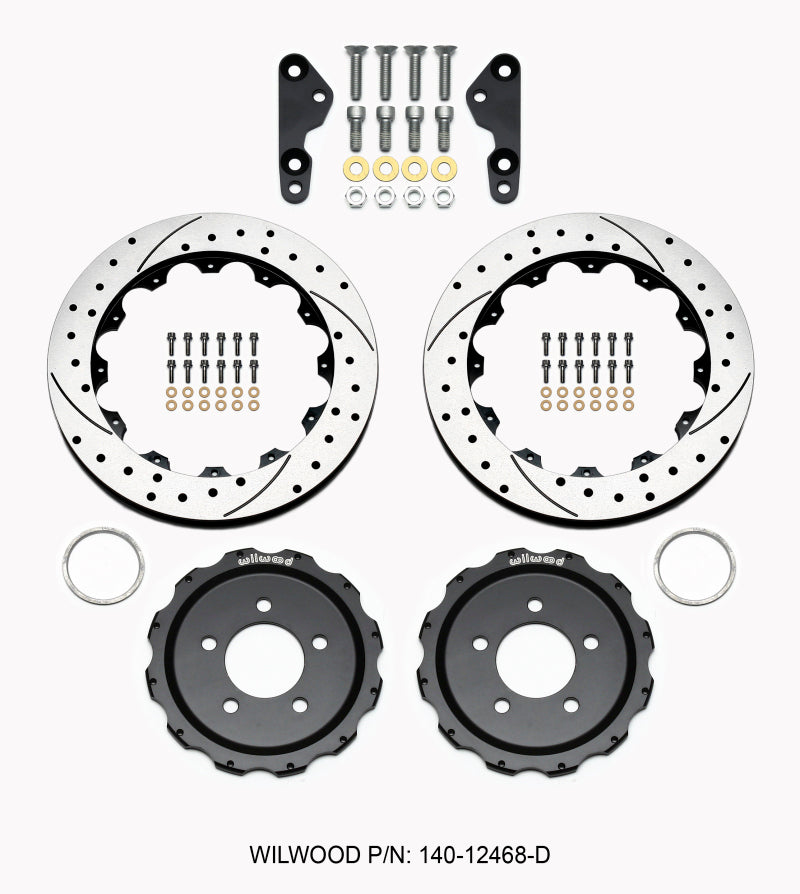 Wilwood Pro-Matrix Rear Kit Drilled 05-12 Mustang GT (2pc Hat/Rtr) 140-12468-D 140-12468-D Photo - Primary