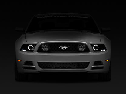 Raxiom 13-14 Ford Mustang w/ Factory HIDLED Halo Projector Headlights- Black Housing (Smoked Lens) 49170 49170 Photo - Close Up
