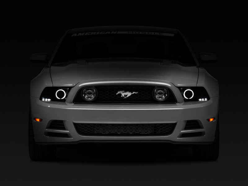 Raxiom 13-14 Ford Mustang w/ Factory HIDLED Halo Projector Headlights- Black Housing (Smoked Lens) 49170 49170 Photo - Close Up