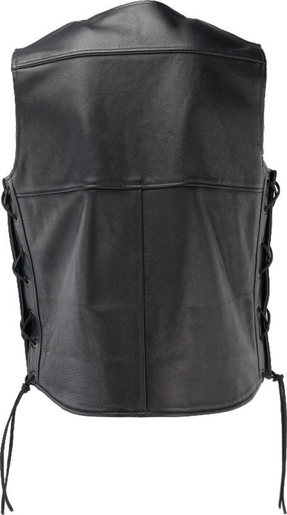 Kuryakyn Leather By River Road Old Skool Leather Vest Black - Large 094433 094433 User 1