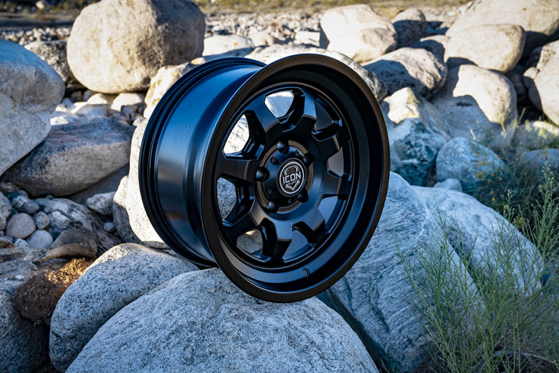 ICON Nuevo 17 X 8.5 5 X 5 6mm Offset 4.5in BS Satin Black 8117857345SB 8117857345SB Photo - lifestyle view