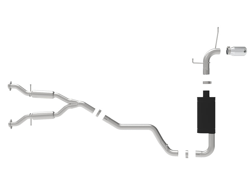 aFe Large Bore HD 3in 304 SS Cat-Back Exhaust w/ Polished Tips 14-19 Jeep Grand Cherokee V6-3.6L 49-38078-P 49-38078-P Photo - Unmounted