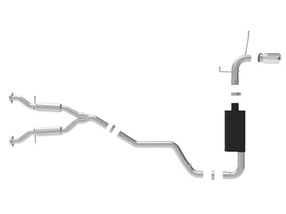 aFe Large Bore HD 3in 304 SS Cat-Back Exhaust w/ Polished Tips 14-19 Jeep Grand Cherokee V6-3.6L 49-38078-P 49-38078-P Photo - Unmounted