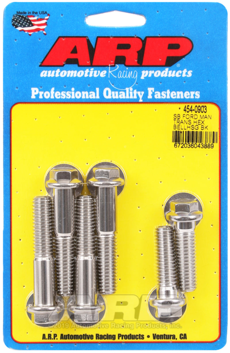 ARP SB Ford Manual Trans SS Hex Bellhousing Bolt Kit 454-0903 Photo - Primary