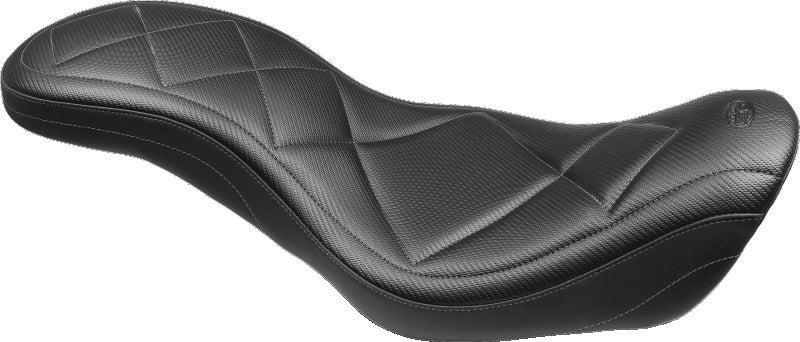 Mustang Motorcycle Mustang 08-21 Harley Electra Glide, Rd Glide, Rd King, Str Glide Lowdown 1PC Seat w/DBR - Black 79703 79703 Photo - Primary
