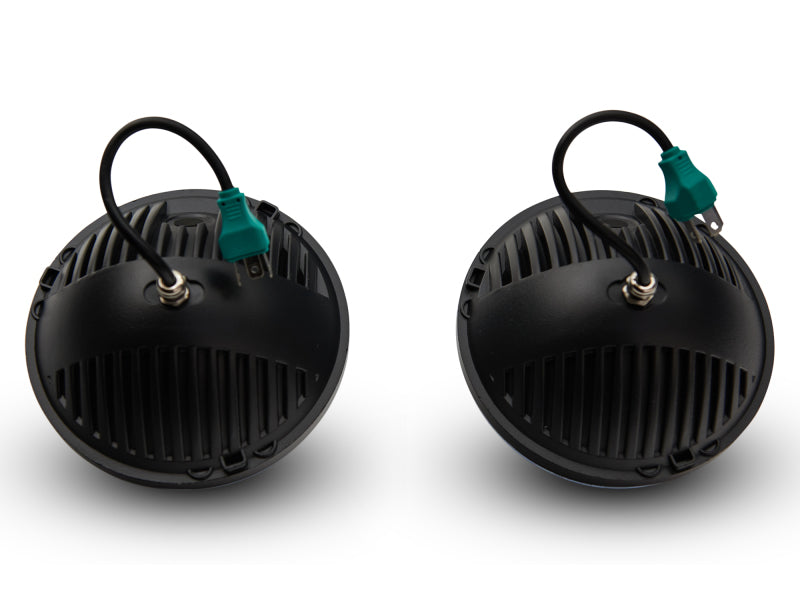 Raxiom 97-18 Jeep Wrangler TJ/JK Axial Series LED Headlights- Black Housing (Clear Lens) J108039 J108039 Photo - Close Up