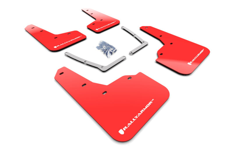 Rally Armor 16-19 Honda Civic Si UR Red Mud Flap w/ White Logo MF50-UR-RD/WH MF50-UR-RD/WH Photo - Primary