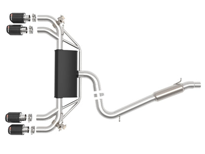 afe POWER MACH Force-Xp 15-19 Volkswagen Golf R L4-2.0L(T) 304 SS Cat-Back Exhaust System - Carbon 49-36430-C 49-36430-C Photo - Unmounted