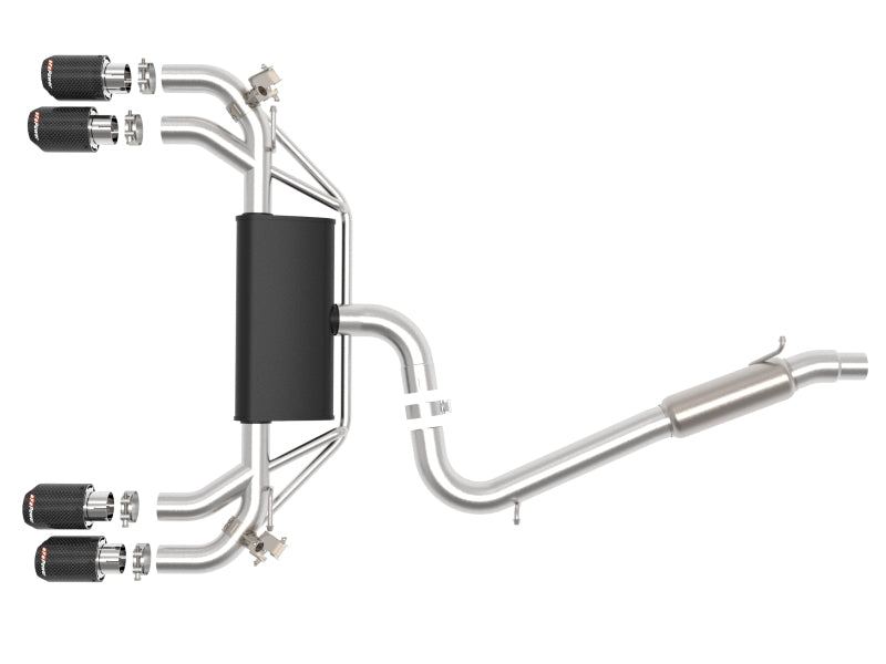 afe POWER MACH Force-Xp 15-19 Volkswagen Golf R L4-2.0L(T) 304 SS Cat-Back Exhaust System - Carbon 49-36430-C 49-36430-C Photo - Unmounted