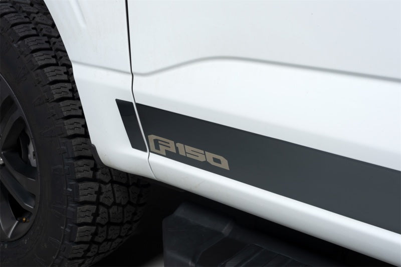 Putco 2021 Ford F-150 Super Cab 8ft Long Box Ford Licensed Blk Platinum Rocker Panels (4.25in 12pc) 9751472BPFD 9751472BPFD Photo - Primary