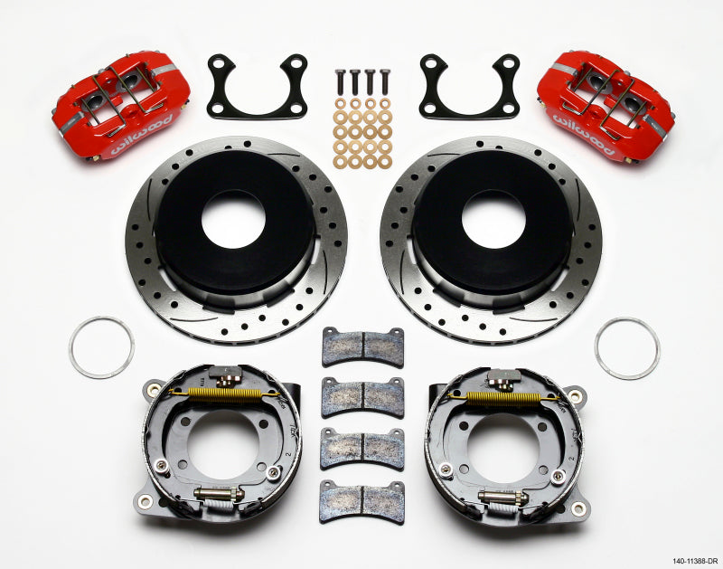 Wilwood Dynapro Low-Profile 11.00in P-Brake Kit Drill-Red Big Ford 2.36in Offset Currie 140-11388-DR 140-11388-DR Photo - Primary