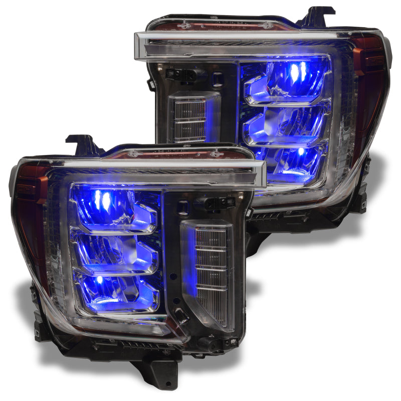 ORACLE Lighting Oracle 19-21 Silverado/Sierra 1500 RGB Demon Eye Headlight Upgrade Kit - ColorSHIFT w/o Controller 1440-334 1440-334 Photo - Mounted