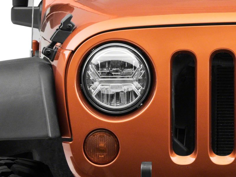 Raxiom07-18 Jeep Wrangler JK LED Halo Projector Headlights- Chrome Housing (Clear Lens) J121872 J121872 Photo - Close Up
