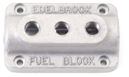 Edelbrock Triple Outlet Fuel Block Kit 1285 Photo - Primary