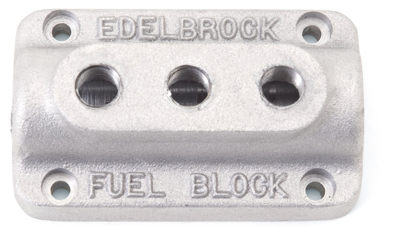 Edelbrock Triple Outlet Fuel Block Kit 1285 Photo - Primary