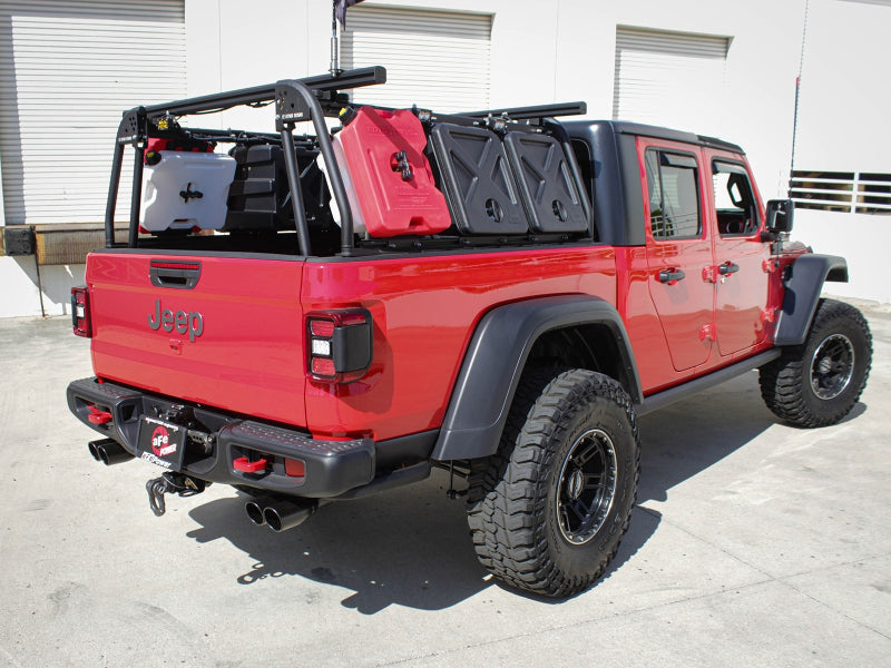 aFe Vulcan Series 3in-2-1/2in 304 SS Cat-Back 2020 Jeep Gladiator (JT) V6-3.6L w/ Black Tips 49-38084-B 49-38084-B Photo - Mounted