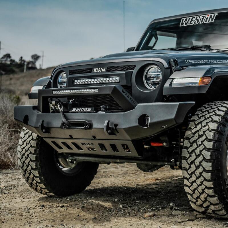Westin WJ2 Full Width Front Bumper w/LED Light Bar Mount 59-80125 Photo - Mounted