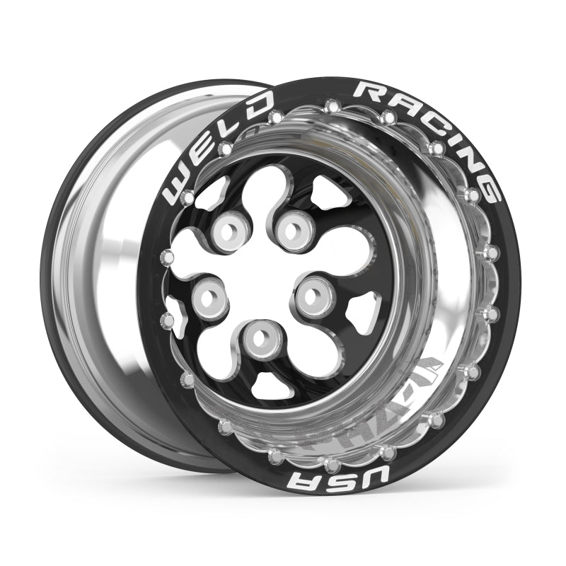 Weld Alpha-1 15x13 / 5x4.75 BP / 5in BS Black Wheel - Black Double Beadlock MT 83B-513280MBS 83B-513280MBS Photo - Primary