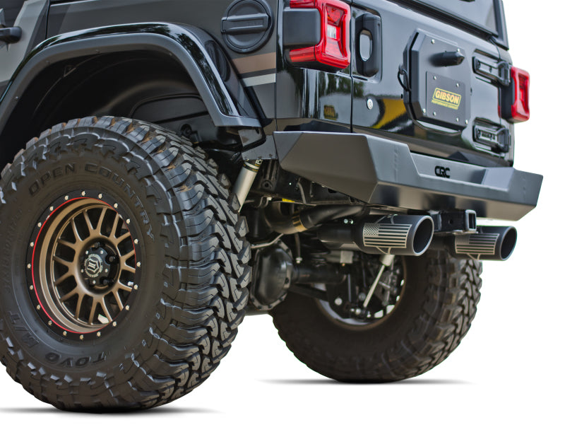 Gibson 07-10 Jeep Wrangler JK X 3.8L 2.5in Patriot Series Cat-Back Dual Split Exhaust - Blk Ceramic 70-0002 70-0002 Illustration Guide