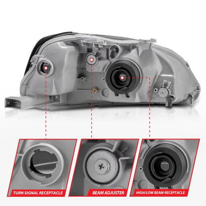 Anzo 1999-2000 Honda Civic Crystal Headlights Black 121070 Photo - Unmounted