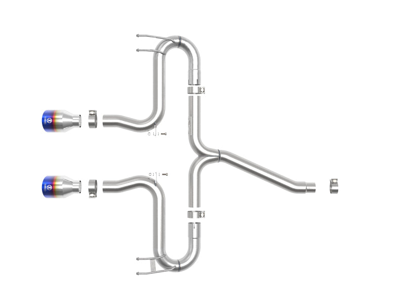 aFe Takeda 2-1/2in 304 SS Axle-Back Exhaust w/Blue Flame Tips 17-20 Honda Civic Sport L4-1.5L (t) 49-36625-L 49-36625-L Photo - Unmounted